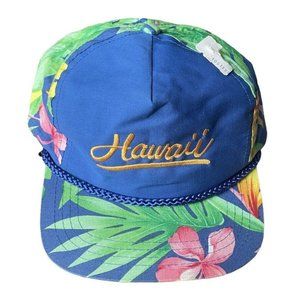 Vintage 80s Hawaii Floral Trucker Hat Cap SnapBack Embroidered NEW